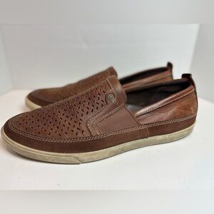 ECCO Mens Collin Perf Slip On Sneaker Cognac Leather EU 44 US 10/10.5